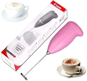 Electric Hand Blender Milk Wand Mixer Frother for Latte Coffee,Milk, Egg Beater(Pink,Pack of 1)