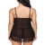 29K Black Net Solid Babydoll Nightwear (ME-1002Black)