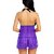 29K Purple Net Solid Babydoll Nightwear (ME-44Purple)