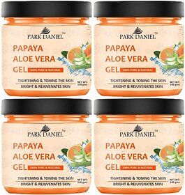 PARK DANIEL Papaya Aloe Vera Gel For Skin Spot Removal Pack of 4 of 100 gms (400 g)