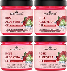 PARK DANIEL Rose Aloe Vera Extract Gel For Skin Spot Removal Pack of 4 of 100 gms (400 g)