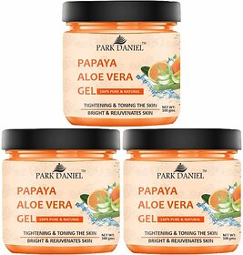PARK DANIEL Papaya Aloe Vera Gel For Skin Spot Removal Pack of 3 of 100 gms (300 g)
