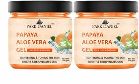 PARK DANIEL Papaya Aloe Vera Gel For Skin Spot Removal Pack of 2 of 100 gms (200 g)