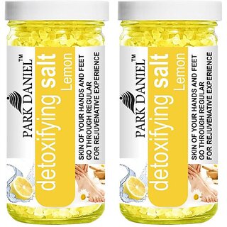                       PARK DANIEL Premium Lemon Bath Salt- For Antioxidant & Skin Lightening -Pedicure & Manicure Salt Combo Pack Of 2 Jars of 200 gms(400 gms) (400 g)                                              