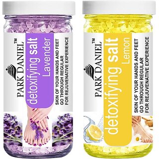                       PARK DANIEL Premium Lavender & Lemon Bath Salt- For Skin Lightening & Relaxation- Pedicure & Manicure Salt Combo Pack Of 2 Jars of 200 gms(400 gms) (400 g)                                              