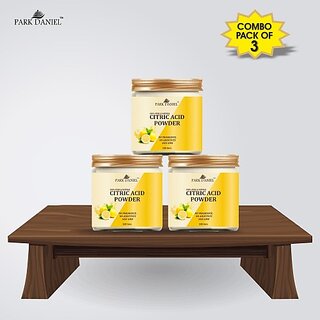                       PARK DANIEL Premium Citric Acid Powder Combo pack of 3 Jars of 100 gms(300 gms) (300 g)                                              