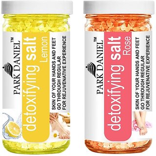 PARK DANIEL Premium Lemon Salt & Rose Salt- For Skin Lightening & Refreshing Skin- Pedicure & Manicure Salt Combo Pack Of 2 Jars of 200 gms(400 gms) (400 g) PARK DANIEL Premium Lemon Salt & Rose Salt- For Skin Lightening & Refreshing Skin- Pedicure & Manicure Salt Combo Pack Of 2 Jars of 200 gms(400 gms) (400 g)
