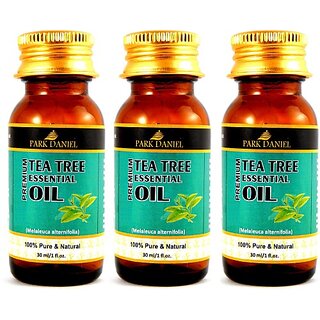                       PARK DANIEL Premium Tea tree essential oil- 100% Pure and Natural- For Skin and Scalp Combo pack of 3 bottles of 30 ml(105 ml) (90 ml)                                              