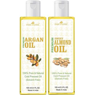 PARK DANIEL Argan Oil & Sweet Almond Oil Combo Pack Of 2 bottle of 100 ml(200 ml) (200 ml) PARK DANIEL Argan Oil & Sweet Almond Oil Combo Pack Of 2 bottle of 100 ml(200 ml) (200 ml)