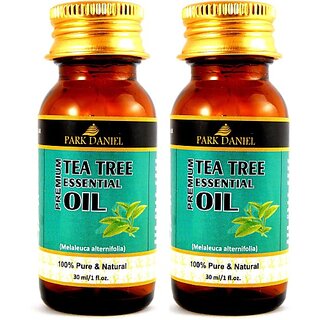                       PARK DANIEL Premium Tea tree essential oil- 100% Pure and Natural- For Skin and Scalp Combo pack of 2 bottles of 30 ml(60 ml) (60 ml)                                              