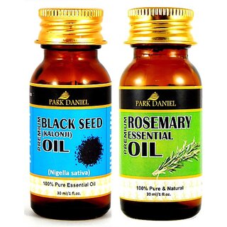                       PARK DANIEL Premium Black Seed (Kalonji)Oil and Rosemary essential oil combo pack of 2 bottles of 30 ml(60 ml) (60 ml)                                              