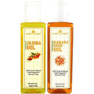                       PARK DANIEL Organic Karanj oil and Jojoba oil - Natural & Undiluted combo of 2 bottles of 100 ml (200ml) (200 ml)                                              