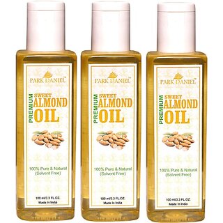                       PARK DANIEL Premium Sweet Almond Oil Combo pack of 3 No.100 ml Bottles(300 ml) (300 ml)                                              