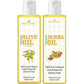                       PARK DANIEL Premium Jojoba oil and Virgin Olive oil combo pack of 2 bottles of 100 ml(200 ml) (200 ml)                                              