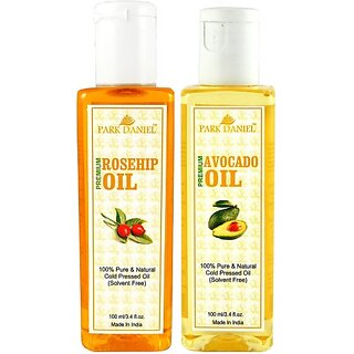                       PARK DANIEL Organic Rosehip oil and Avocado oil - Natural & Undiluted combo of 2 bottles of 100 ml (200ml) (200 ml)                                              