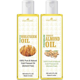                       PARK DANIEL Wheatgerm Oil & Sweet Almond Oil Combo Pack Of 2 bottle of 100 ml(200 ml) (200 ml)                                              