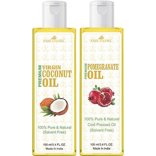                       PARK DANIEL Coconut Oil & Pomegranate Oil Combo Pack Of 2 bottle of 100 ml(200 ml) (200 ml)                                              