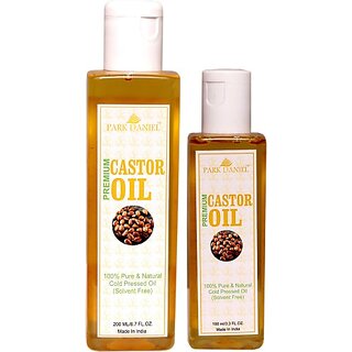                       PARK DANIEL Premium Cold Pressed Hexane Free Castor Oil Combo Set(200 ml+100 ml)Bottles (300 ml)                                              