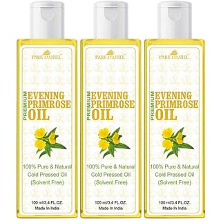                       PARK DANIEL Organic Evening Primrose oil- 100% Pure & Undiluted Combo pack of 3 bottles of 100 ml(300 ml) (300 ml)                                              
