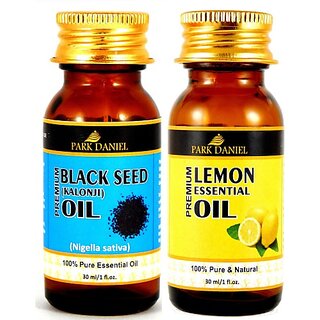                       PARK DANIEL Premium Black Seed (Kalonji)Oil and Lemon essential oil combo pack of 2 bottles of 30 ml(60 ml) (60 ml)                                              