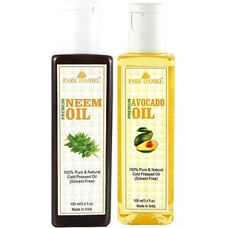                       PARK DANIEL Organic Neem oil and Avocado oil - Natural & Undiluted combo of 2 bottles of 100 ml (200ml) (200 ml)                                              