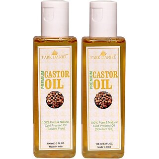PARK DANIEL Premium Cold Pressed Hexane Free Castor oil set of 2 No.100 ml Bottles (200 ml) PARK DANIEL Premium Cold Pressed Hexane Free Castor oil set of 2 No.100 ml Bottles (200 ml)