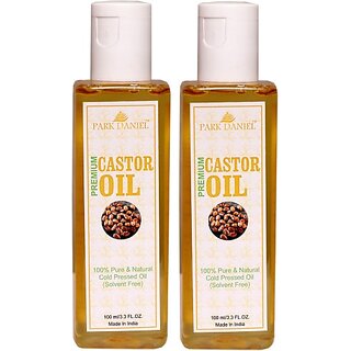                       PARK DANIEL Premium Cold Pressed Hexane Free Castor oil set of 2 No.100 ml Bottles (200 ml)                                              