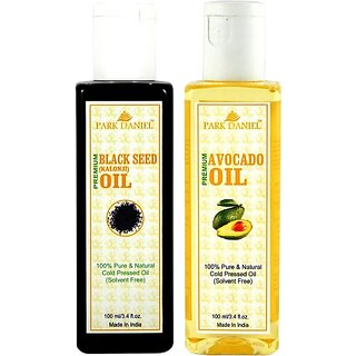 PARK DANIEL Premium Avocado oil and Black seed oil(Kalonji) combo pack of 2 bottles of 100 ml(200 ml) (200 ml) PARK DANIEL Premium Avocado oil and Black seed oil(Kalonji) combo pack of 2 bottles of 100 ml(200 ml) (200 ml)