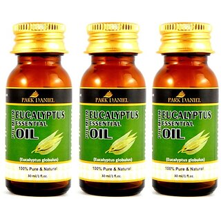 PARK DANIEL Premium Eucalyptus essential oil- 100% Pure and Natural Combo pack of 3 bottles of 30 ml(90 ml) (90 ml) PARK DANIEL Premium Eucalyptus essential oil- 100% Pure and Natural Combo pack of 3 bottles of 30 ml(90 ml) (90 ml)