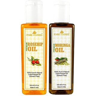 PARK DANIEL Organic Rosehip oil and Moringa oil - Natural & Undiluted combo of 2 bottles of 100 ml (200ml) (200 ml) PARK DANIEL Organic Rosehip oil and Moringa oil - Natural & Undiluted combo of 2 bottles of 100 ml (200ml) (200 ml)