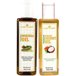 PARK DANIEL Organic Moringa oil and Coconut oil - Natural & Undiluted combo of 2 bottles of 100 ml (200ml) (200 ml) PARK DANIEL Organic Moringa oil and Coconut oil - Natural & Undiluted combo of 2 bottles of 100 ml (200ml) (200 ml)
