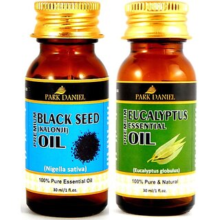                       PARK DANIEL Premium Black Seed (Kalonji)Oil and Eucalyptus essential oil combo pack of 2 bottles of 30 ml(60 ml) (60 ml)                                              