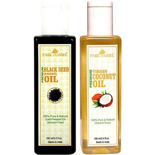                       PARK DANIEL Premium Coconut oil and Black seed oil(Kalonji) combo pack of 2 bottles of 100 ml(200 ml) (200 ml)                                              