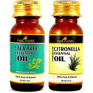                       PARK DANIEL Premium Tea tree essential oil and Citronella essential oil- 100% Pure and Natural Combo pack of 2 bottles of 30 ml(60 ml) (60 ml)                                              