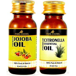                       PARK DANIEL Premium Jojoba Carrier oil and Citronella Essential oil combo of 2 bottles of 30 ml- Pure and Natural(60 ml) (60 ml)                                              