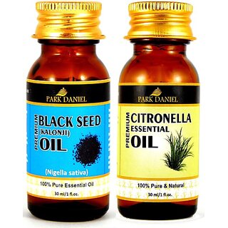                       PARK DANIEL Premium Black Seed (Kalonji)Oil and Citronella essential oil combo pack of 2 bottles of 30 ml(60 ml) (60 ml)                                              