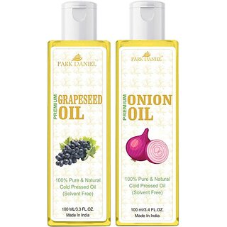 PARK DANIEL Grapeseed Oil & Onion Oil Combo Pack Of 2 bottle of 100 ml(200 ml) (200 ml) PARK DANIEL Grapeseed Oil & Onion Oil Combo Pack Of 2 bottle of 100 ml(200 ml) (200 ml)