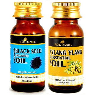                       PARK DANIEL Premium Black Seed (Kalonji)Oil and Ylang Ylang essential oil combo pack of 2 bottles of 30 ml(60 ml) (60 ml)                                              