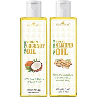                       PARK DANIEL Coconut Oil & Sweet Almond Oil Combo Pack Of 2 bottle of 100 ml(200 ml) (200 ml)                                              