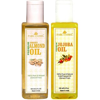                       PARK DANIEL Premium Sweet Almond oil and Jojoba oil combo pack of 2 bottles of 100 ml(200 ml) (200 ml)                                              
