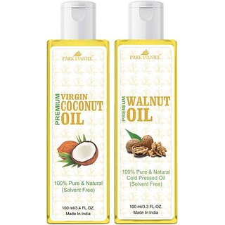                       PARK DANIEL Coconut Oil & Walnut Oil Combo Pack Of 2 bottle of 100 ml(200 ml) (200 ml)                                              