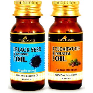                       PARK DANIEL Premium Black Seed (Kalonji)Oil and Cedarwood essential oil combo pack of 2 bottles of 30 ml(60 ml) (60 ml)                                              