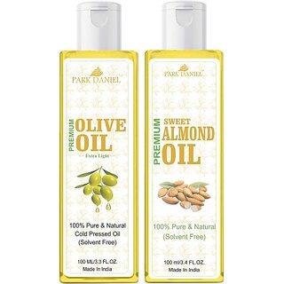 PARK DANIEL Olive Oil & Sweet Almond Oil Combo Pack Of 2 bottle of 100 ml(200 ml) (200 ml) PARK DANIEL Olive Oil & Sweet Almond Oil Combo Pack Of 2 bottle of 100 ml(200 ml) (200 ml)