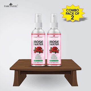 PARK DANIEL Organic Rose Water - For Toner, Cleanser, Nourishing & Refreshing Purposes combo of 2 bottles of 100 ml(200 ml) (200 ml) PARK DANIEL Organic Rose Water - For Toner, Cleanser, Nourishing & Refreshing Purposes combo of 2 bottles of 100 ml(200 ml) (200 ml)