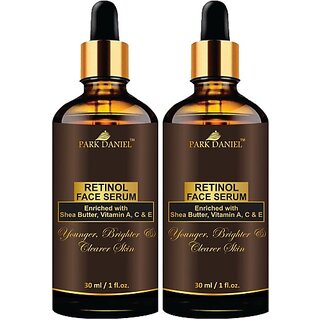                       PARK DANIEL Premium Retinol Face Serum Enriched With Shea Butter, Vitamin A, C & E -For Younger, Brighter and Clearer Skin - Ideal For Men & Women Combo Pack of 2 Bottle of 30 ML(60 ML) (60 ml)                                              