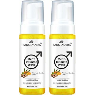 PARK DANIEL Men's Intimate Wash Maintain Ph Balance with Haldi Chandan Pack of 2 of 150ML (2 x 150 ml) PARK DANIEL Men's Intimate Wash Maintain Ph Balance with Haldi Chandan Pack of 2 of 150ML (2 x 150 ml)