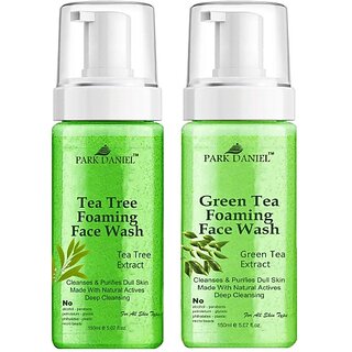 PARK DANIEL Tea Tree & Green Tea Foaming - Deep Cleansing Pack of 2 150 ML(300 ML) Face Wash (300 ml) PARK DANIEL Tea Tree & Green Tea Foaming - Deep Cleansing Pack of 2 150 ML(300 ML) Face Wash (300 ml)