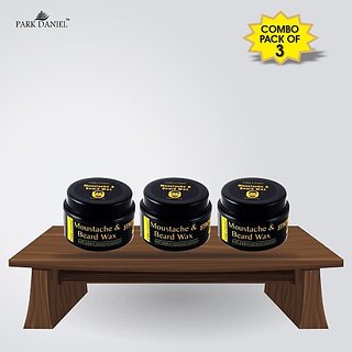                       PARK DANIEL Moustache & Beard Wax Combo of 3 Bottles of 50 gm(150 gm) Hair Wax (150 g)                                              