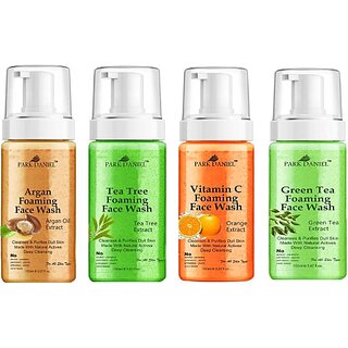 PARK DANIEL Argaan, Tea Tree, Vitamin C & Green Tea Foaming Pack of 4 150ML(600ML) Face Wash (600 ml) PARK DANIEL Argaan, Tea Tree, Vitamin C & Green Tea Foaming Pack of 4 150ML(600ML) Face Wash (600 ml)