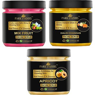                       PARK DANIEL Haldi Chandan & Apricot Scrub For Tan Removal Pack of 2 Jars of 100 ml(200 ml) Scrub (200 ml)                                              